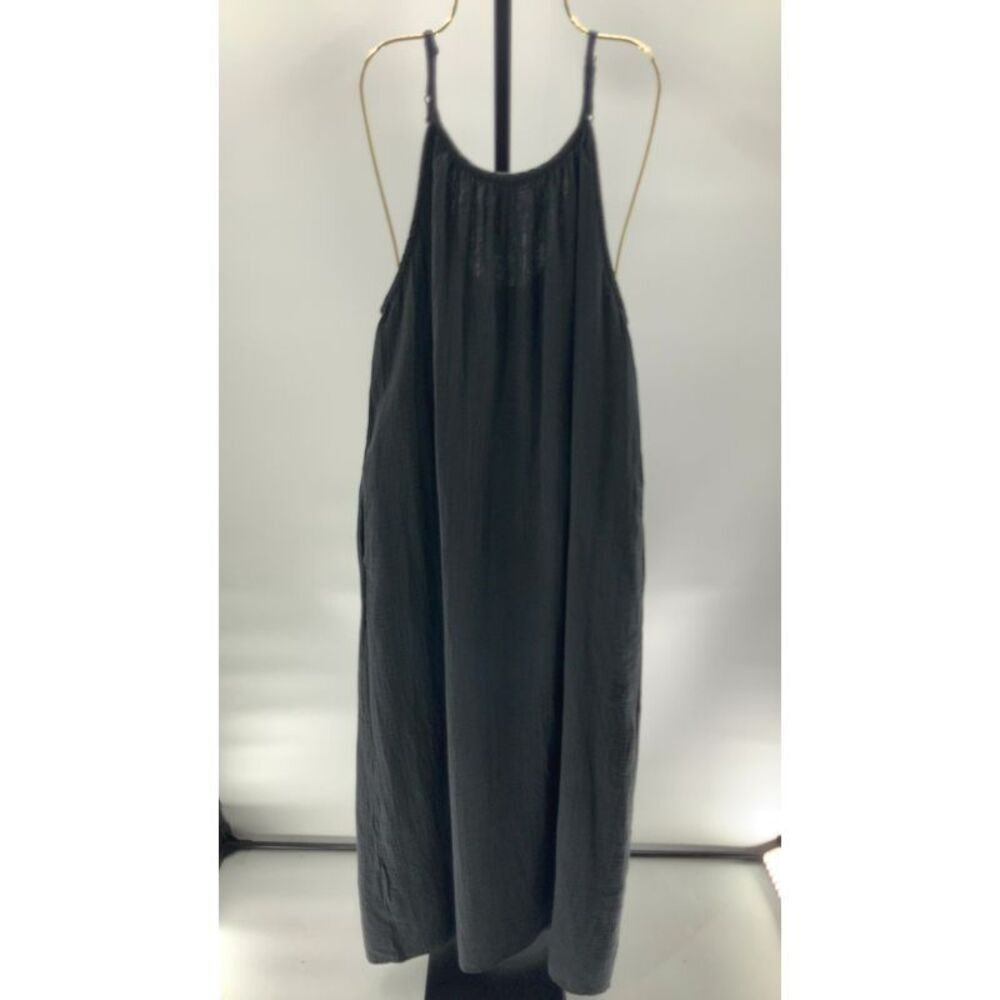 Quince Black Sleeveless Halter Maxi Dress